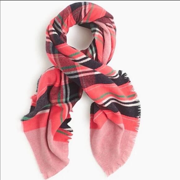 J.Crew Blanket Scarf Large Plaid. Made in Italy - Picture 2 of 7